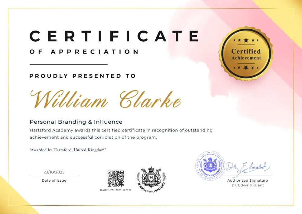 Hartsford Certificate ID #0017