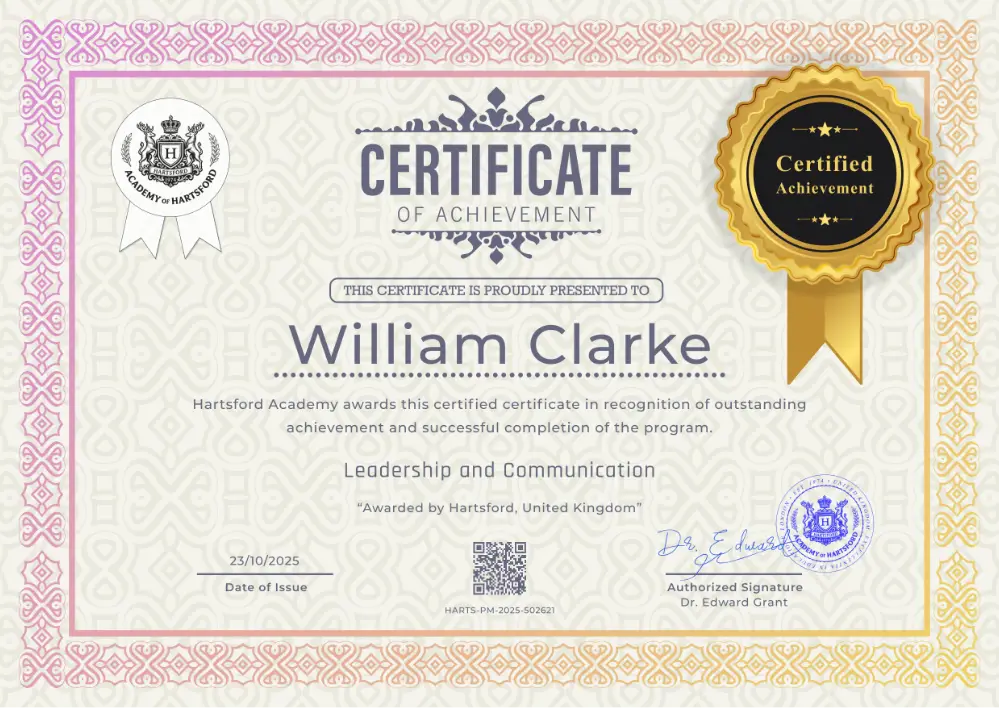 Hartsford Certificate ID #0019