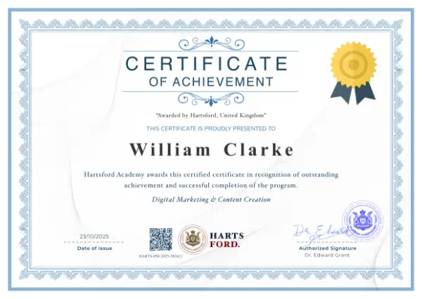 Hartsford certificate