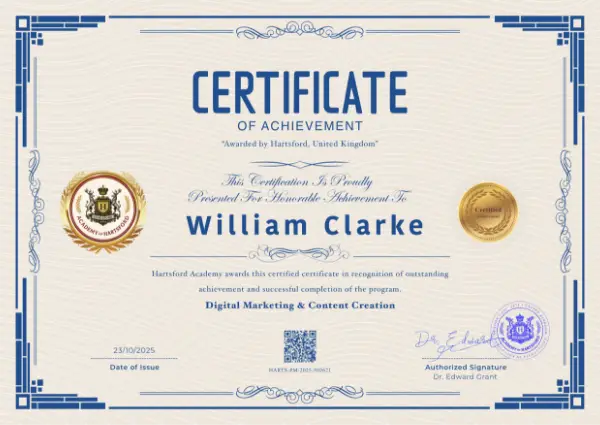 Hartsford certificate