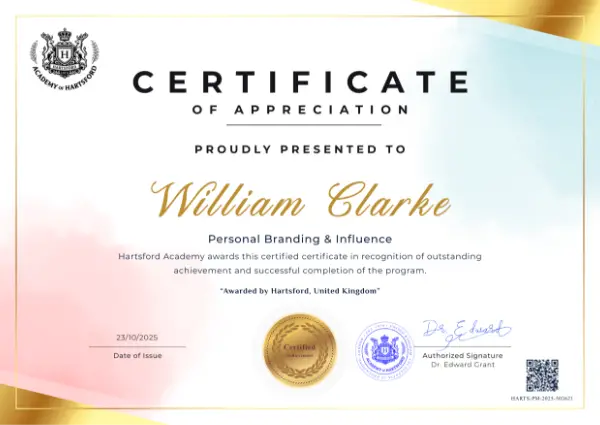 Hartsford certificate