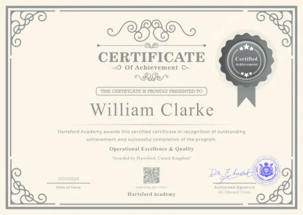 Hartsford certificate