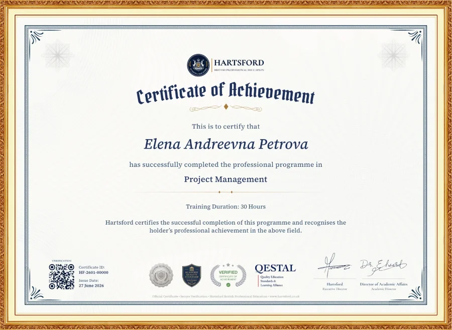 Hartsford Official Certificate